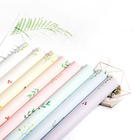 Papier d'emballage vintage mignon à motifs floraux, écologique, recyclable, imperméable, pour la fête des mères, anniversaire, mariage, bouquet DIY