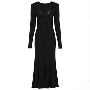 white christmas dresses Black Lace Maxi Dress main image 1