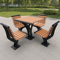 Ensemble de table et de chaises de patio, meubles de salle à manger d'extérieur, résistant aux intempéries, sans entretien, qualité commerciale, pour la cour