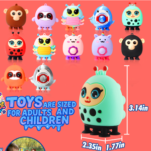 Jouets à succion animaux en silicone 3D éducatifs Mingge pour cadeaux de fête pour enfants, rembourrages de sacs cadeaux et de piñatas - Product Image 6