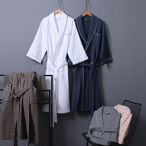 En gros <span class=keywords><strong>5</strong></span> Étoiles peignoir De Luxe Hôtel Peignoirs Organiques D'hôtel de Gaufre de Coton Robes - Product Image 2