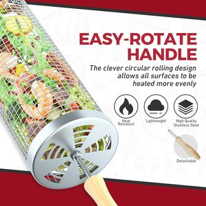 Panier de cuisson roulant direct usine : le dernier modèle de panier de grillade à extrémité ouverte, facile à insérer et à retirer les aliments - Product Image 3