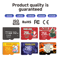 MIOMGN Benutzerdefiniertes Logo Halloween Weihnachten Ostern Geschenk 32GB/64GB/128GB TF-Karte Klasse 10 U3 V30 Schwarz A-Klasse Flash-Chip