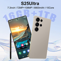 Teléfono Móvil S25 Ultra en Oferta, 16GB de RAM, 1TB de Almacenamiento, 5G, Pantalla de 7.3 Pulgadas, Deca Core, Desbloqueo por Reconocimiento Facial