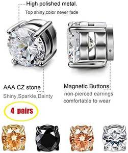 <span class=keywords><strong>Orecchini</strong></span> Magnetici Minimalisti Senza Piercing in Acciaio Inox CE Personalizzati per Uomo - Product Image 2