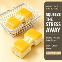 Jouet Squishy Gâteau de Riz Mignon en TPR à Remontée Lente, Extensible, Sensoriel, Anti-Stress, à Presser pour Adultes, Adolescents, Cadeau de Fête