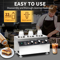 Chauffe-Sauce Commercial Mini 240W pour Chocolat Chaud, Sauce Soja, Tartinade et Fruits – Triple Bouteille Électrique en Acier Inoxydable