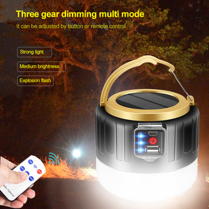 Linterna LED para acampar, recargable, carga Solar, portátil, para viajes, pesca, senderismo - Product Image 5