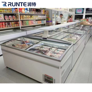 <span class=keywords><strong>Vitrina</strong></span> de supermercado comercial Pantalla abierta <span class=keywords><strong>Congelador</strong></span> de isla <span class=keywords><strong>horizontal</strong></span> de vidrio Refrigerador <span class=keywords><strong>Congelador</strong></span> profundo 24/7 Soporte técnico - Product Image 1