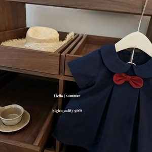 Child Star Circle Girls Short Sleeve Dress With Bow Tie Breathable Princess Style For Little Girls - Product Image 2