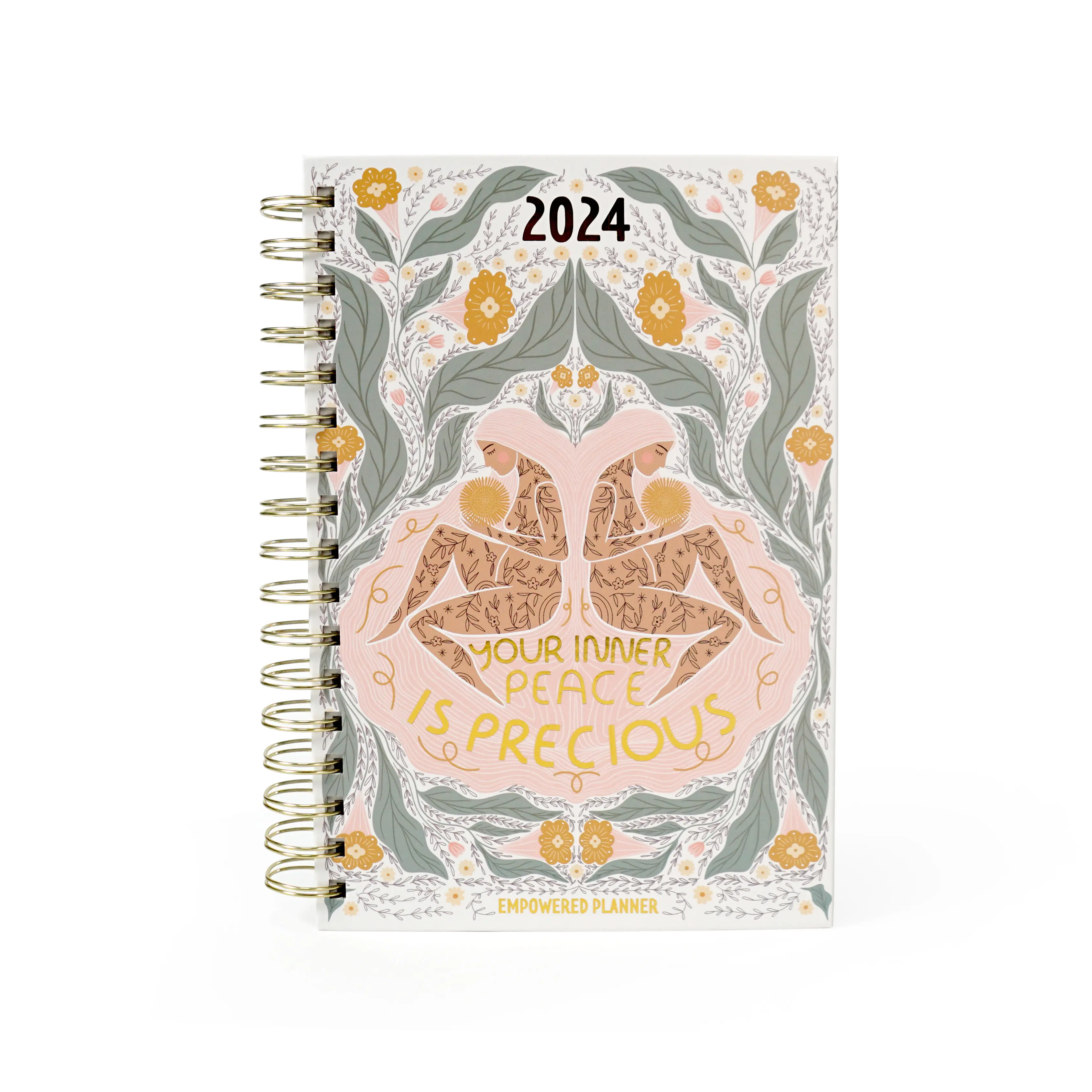 2024 stampa personalizzata con copertina rigida A5 calendario Organizer spirale Skecthbook settimanale giornaliero Planner affermazione manifestazione Journal