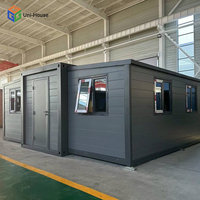 Maison préfabriquée en conteneur mobile pliable extensible de luxe à 2 chambres, 40 pieds sur 20 pieds, à vendre
