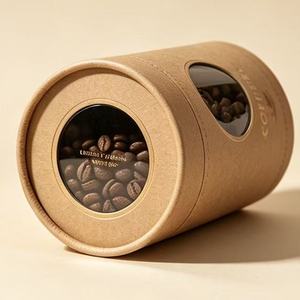 Wholesale Eco‑Friendly Kraft Coffee Paper Canister Custom Logo Cylindrical Tube for Ground Coffee Storage - Product Image 4