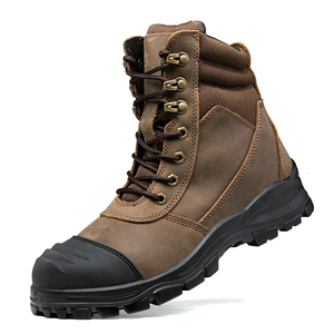 Botas de Trabajo de Seguridad de Cuero Negro DSF53 para Hombre, Botas Tácticas Protectoras para Exteriores Resistentes, con Suela Antipinchazos - Product Image 2
