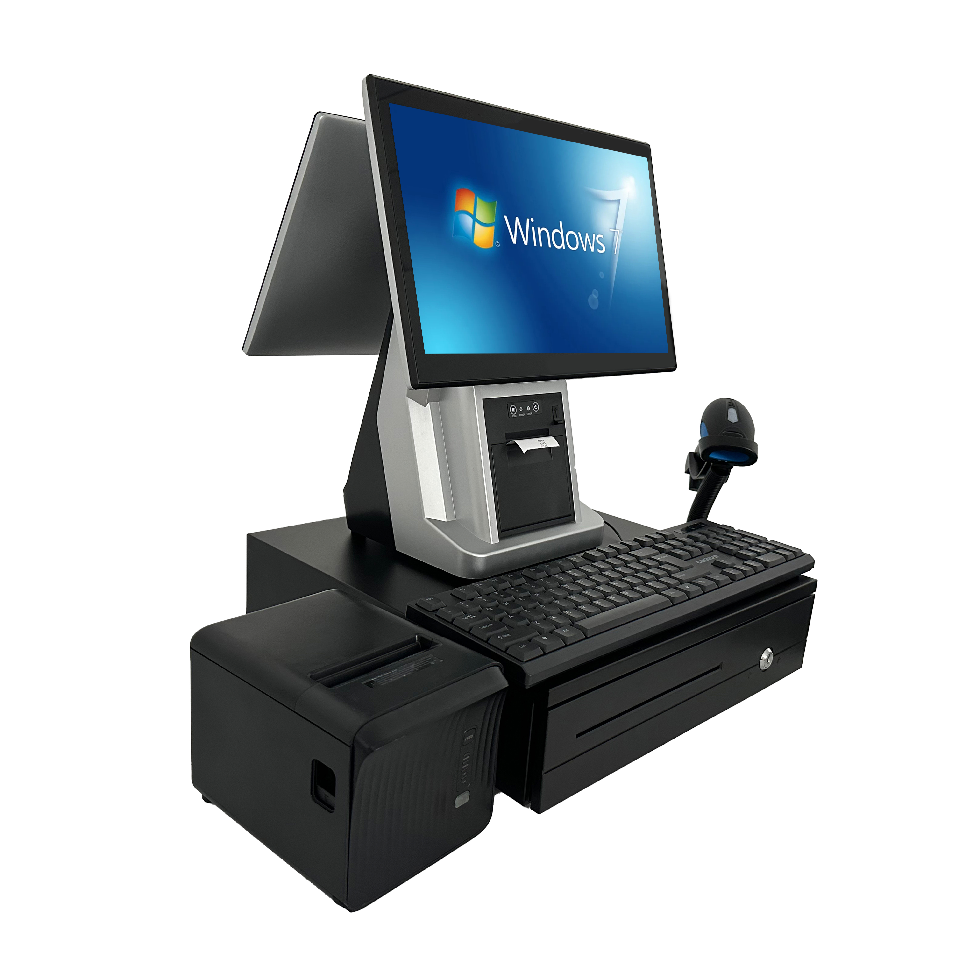 2023 15,6 дюймов Touch Windows точки продажи полный набор POS двойной кассовый аппарат все в одной системе Pos