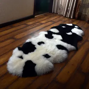 卧室客厅地板柔软羊皮毛皮圣诞树地毯蓬松丝滑毛绒地毯白色床头垫