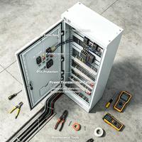 Armoire de contrôle de distribution d'énergie électrique WANZHOU XL-21, protection IP55, serrure hybride, boîte de distribution d'énergie 100A