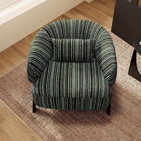 Fauteuil simple moderne au prix d'usine. Fauteuil de détente en tissu velours avec pieds en métal. Meubles de maison pour salons et chambres à coucher.