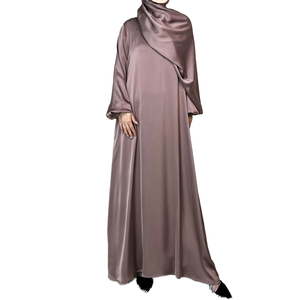 Custom 2026 Premium Nida Line Elegant Polyester Islamic Abaya <b>Dress</b> Ruffle Sleeves Front Zipper Summer Women's MAXI Length - Product Image 2