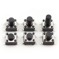 Interrupteur tactile 6,0 mm de type carré (à clipser) 6x6x7 mm 4 broches DIP pour carte d'expérimentation Arduino PCB