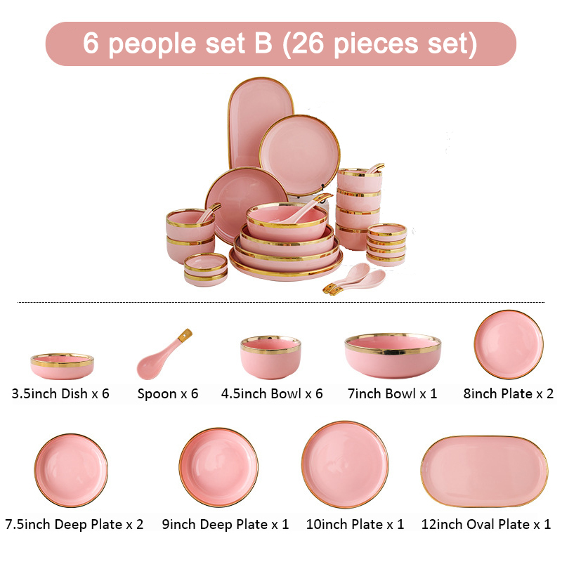 Rose 6 personnes 26 pièces set B