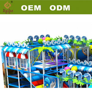 สนามเด็กเล่นในร่มขนาดใหญ่ BAIHE พร้อมสไลเดอร์ลูกบอลและท่อสไลเดอร์ ดีไซน์ธีมมหาสมุทร ปลอดภัยสำหรับเด็ก - Product Image 6