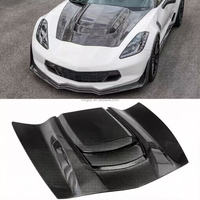 Capó de Fibra de Carbono para Chevrolet Corvette, Capó de Fibra de Carbono Estilo Cristal Transparente para Corvette, Accesorios para Parachoques de Corvette, Kit de Carrocería