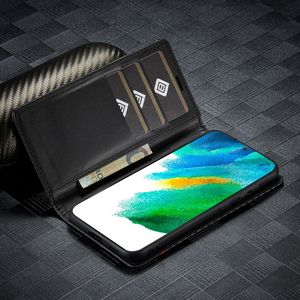 Étui de protection pour téléphone portable en cuir de fibre de carbone de style professionnel pour <span class=keywords><strong>Samsung</strong></span> S25 S24 Plus S23 Ultra S21 avec porte-carte - Product Image 4
