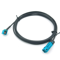 Universal recto ángulo recto Fakra Z código hembra a hembra impermeable coche estéreo Cámara Cable de extensión