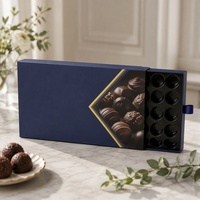 Boîte cadeau rigide personnalisée pour chocolats gastronomiques, avec tiroir coulissant, plateau et ruban de tirage – Vente en gros directe usine