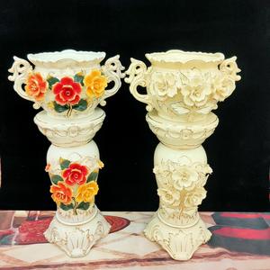 Jarrón de Piso de Alta Gama con Diseño de Columna Romana, Simulación de Flores, Decoración para Sala de Estar, Decoración Moderna Europea para Hoteles - Product Image 4