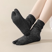 Chaussettes habillées à deux orteils pour femmes, en fil métallique brillant, personnalisables avec logo, mélange de coton de haute qualité, vente en gros
