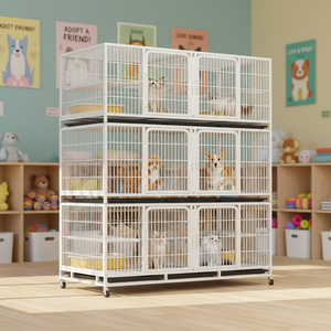Geniş Alanlı Klasik Katlanabilir Beyaz Tel Metal Köpek Kafesi, Papağan Kafesi Tekerlekleri, Farklı Kuşlar İçin Nefes Alabilen, Sağlam ve Dayanıklı - Product Image 1