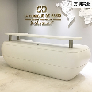 Mostrador de Recepción en Forma de L de Fibra de Vidrio, Diseño Minimalista, Muebles Duraderos para Hospitales, Oficinas Comerciales - Product Image 3