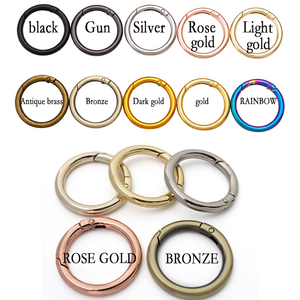 Mosquetones de Resorte Metálicos con Anillo en O de 7/10/12/16/19/25/32/38/51 mm, Aleación de Zinc, Redondos, en Varios Colores, en Existencia - Product Image 6