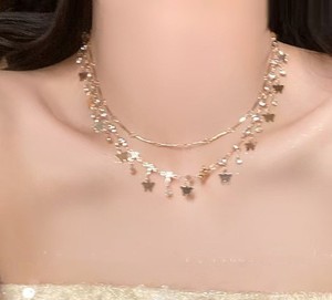 Light Luxury Niche Design Double-layer <b>Necklace</b> Bracelet Set <b>Blue</b> Zircon Gold Plated Shell Girls Exquisite Jewelry Gift - Product Image 4
