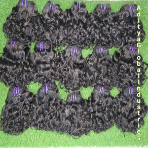 Extensions de cheveux en mèches doubles, qualité Remy indienne, vierges, non traitées, boucles de bébé, extrémités épaisses, fabrication à la machine - Product Image 2