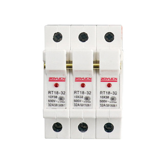 RT18-32X 3P ฐานฟิวส์รางดินสามขั้วพร้อมไฟส่องสว่างแบบติดตั้งด้วยพลาสติกแรงดันต่ำ - Product Image 3