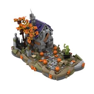 Produit transfrontalier très demandé, en stock : MOC-1180.96 Million Maison <span class=keywords><strong>de</strong></span> <span class=keywords><strong>Sorcière</strong></span> d'Halloween, modèle <span class=keywords><strong>de</strong></span> jouet <span class=keywords><strong>de</strong></span> construction à petites particules à assembler - Product Image 3
