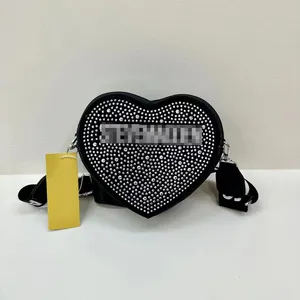 2024 Neues Design Herz-Handtasche für Damen herzförmige Handtasche und Diamant-Damen-Taschen Damen-Partytaschen für Mädchen