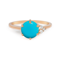 Bague Olivia en argent 925 personnalisée avec pierres turquoise, cadeaux d'anniversaire et de fiançailles, bijoux pour femmes