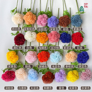 ดอกเบญจมาศประดิษฐ์ 7 หัว พลาสติกผสมผ้าไหม ตกแต่งบ้าน ตกแต่งงานแต่งงาน - Product Image 3