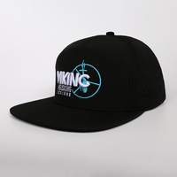 Casquettes Snapback Unisexe Personnalisées OEM à 7 Panneaux en Polyester avec Logo Brodé 3D, Visière Plate, Style Sport Hip Hop, Trous Perforés Découpés au Laser