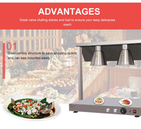 Lampe chauffante pour aliments, fournitures de restaurant, double tête, réchauffeur de nourriture pour buffet, lumières de buffet de traiteur, lampe d'isolation sur pied