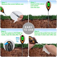 Testeur de PH numérique 4 en 1, pour l'humidité du sol, la température, le soleil, pour jardinage, agriculture, avec écran LCD, nouveau