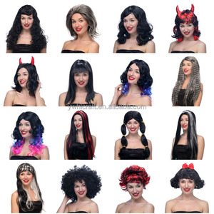 Perruques HLC ODM OEM unisexes pour fêtes, longues, courtes, lisses ou bouclées, pour <span class=keywords><strong>carnaval</strong></span>, défilés, festivals à thème et décorations de fête - Product Image 4