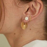 Boucles d'oreilles Design en acier inoxydable plaqué or 18K, Non terni et imperméable, accessoires bijoux pour femmes