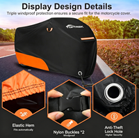 Housse de moto robuste pour extérieur, 420D, imperméable, protection contre les UV et la pluie, housse de moto toutes saisons
