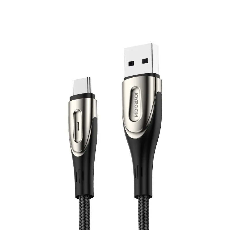 Cabo usb trançado para celular, atacado, carregamento rápido, série afiada de nylon tipo-c, cabo de carregamento e sincronização de dados