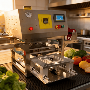 <span class=keywords><strong>Machine</strong></span> de scellage automatique personnalisée pour films plastiques et feuilles d'aluminium, idéale pour le scellage des barquettes de type repas rapide, tofu et autres aliments. - Product Image 2